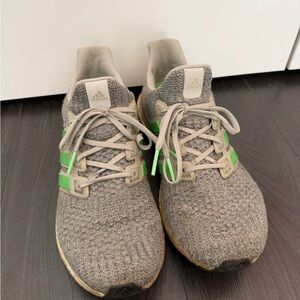 Adidas Ultraboost 4.0 Grey Two Shock Lime Primeknit Running Shoes F35235